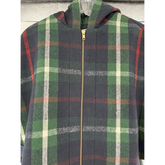 Anthropologie Mädchen Plaid Hooded Cape Constitutional Coat Leather Belt Size S - Picture 7 of 9